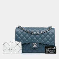 Chanel Blue Jumbo Classic Lambskin Double Flap