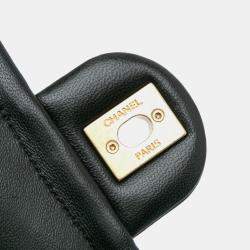 Chanel Black CC Quilted Lambskin Chain Link Flap