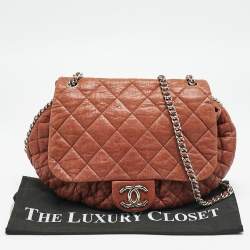 Chanel Brown Washed Quilted Leather Large Chain Around Messenger Bag