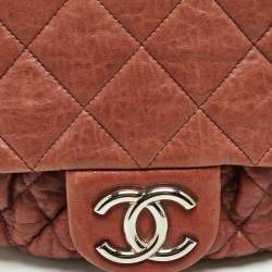 Chanel Brown Washed Quilted Leather Large Chain Around Messenger Bag