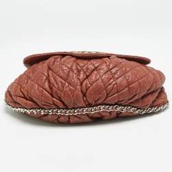 Chanel Brown Washed Quilted Leather Large Chain Around Messenger Bag