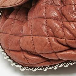 Chanel Brown Washed Quilted Leather Large Chain Around Messenger Bag