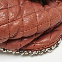 Chanel Brown Washed Quilted Leather Large Chain Around Messenger Bag