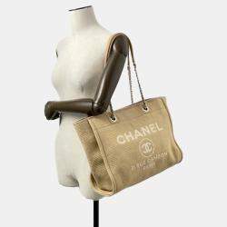 Pre Owned Chanel Beige Canvas Deauville Tote Bag