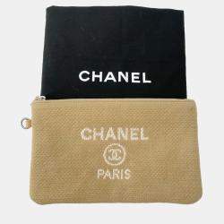 Pre Owned Chanel Beige Canvas Deauville Tote Bag