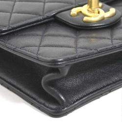 Pre Owned Chanel Black/Off-White Leather Chic Pearl Shoulder Bag