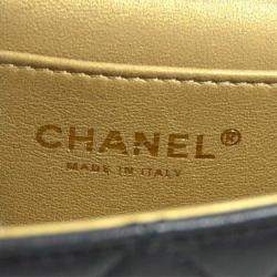 Pre Owned Chanel Black/Off-White Leather Chic Pearl Shoulder Bag