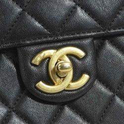 Pre Owned Chanel Black/Off-White Leather Chic Pearl Shoulder Bag