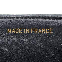 Pre Owned Chanel Black Leather Vertical Quilt Top Handle Bag