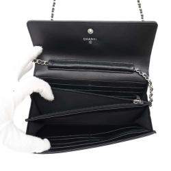 Chanel Black Leather Chain Wallet 