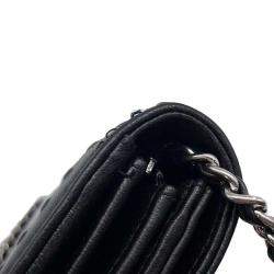 Chanel Black Leather Chain Wallet 