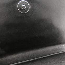 Pre Owned Chanel Black Enamel and Leather Boy Shoulder Bag