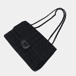 Chanel Black Jacquard Nylon New Travel Line Shoulder Bag