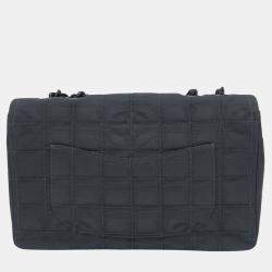 Chanel Black Jacquard Nylon New Travel Line Shoulder Bag