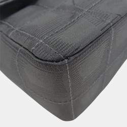 Chanel Black Jacquard Nylon New Travel Line Shoulder Bag