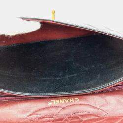 Pre Owned Chanel Black Lambskin Quilted Paris Flap Shoulder Bag