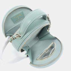 Chanel Green Caviar Leather Round Chain Shoulder Bag