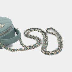 Chanel Green Caviar Leather Round Chain Shoulder Bag