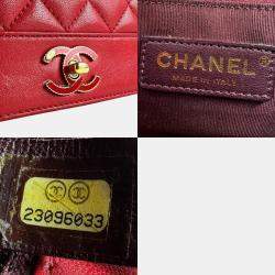 Chanel Red Leather Mademoiselle Vintage Shoulder Bag