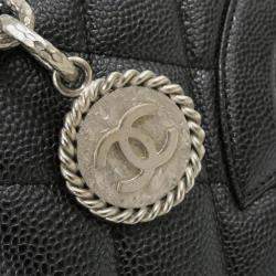 Chanel Black Caviar Leather Medallion Tote Bag 