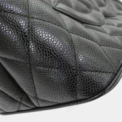 Chanel Black Caviar Leather Medallion Tote Bag 