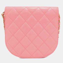 Chanel Pink Leather Flap Shoulder Bag
