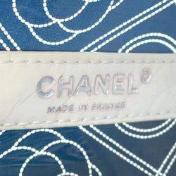 Chanel Black/White Camellia Bucket Vinyl Chain Shoulder Bag 