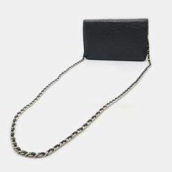 Chanel Black Lambskin Leather Camellia Shoulder Bag  