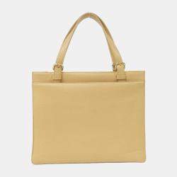 Pre Owned Chanel Leather Vintage Caviar Tote Bag
