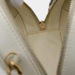 Pre Owned Chanel White Calfskin 19 Round Chain Shoulder Bag 