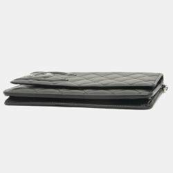 Chanel Black Calfskin Cambon Line Chain Wallet 