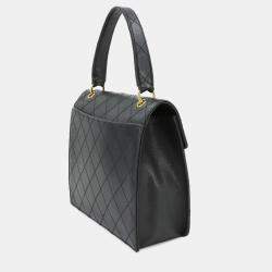 Chanel Black Vintage Quilted Envelope Flap Bag