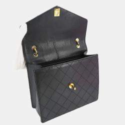 Chanel Black Vintage Quilted Envelope Flap Bag