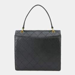Chanel Black Vintage Quilted Envelope Flap Bag