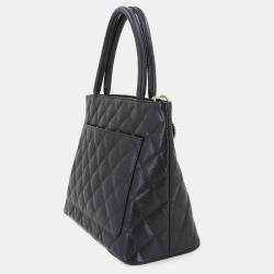Chanel Black Caviar Skin Medallion Tote Bag 