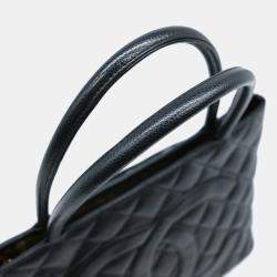 Pre Owned Chanel Black Caviar Skin Medallion Tote Bag