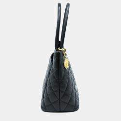 Pre Owned Chanel Black Caviar Skin Medallion Tote Bag
