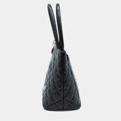 Pre Owned Chanel Black Caviar Skin Medallion Tote Bag