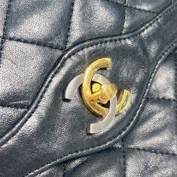 Chanel Matelasse Quilted Cc Coco Mark Bag W Chain Crossbody Flap Shoulder Lambskin Black