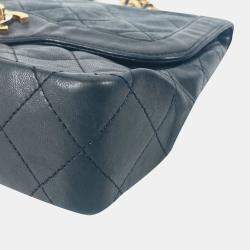 Chanel Matelasse Quilted Cc Coco Mark Bag W Chain Crossbody Flap Shoulder Lambskin Black