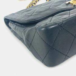 Chanel Matelasse Quilted Cc Coco Mark Bag W Chain Crossbody Flap Shoulder Lambskin Black