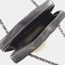 Chanel Black Lambskin Square Stitched Shoulder Bag 