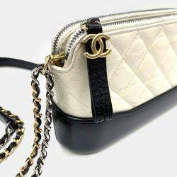 Chanel Bicolor Aged Calfskin Quilted Small Gabrielle Clutch With Chain 
