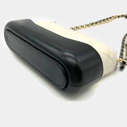 Chanel Bicolor Aged Calfskin Quilted Small Gabrielle Clutch With Chain 
