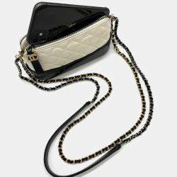 Chanel Bicolor Aged Calfskin Quilted Small Gabrielle Clutch With Chain 
