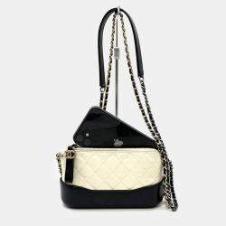 Chanel Bicolor Aged Calfskin Quilted Small Gabrielle Clutch With Chain 
