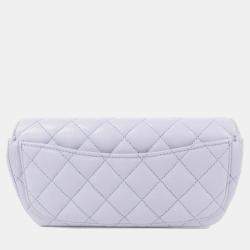 Chanel Quilted Caviar Classic Flap Phone Holder with Chain