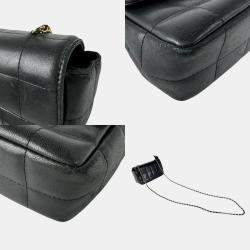 Pre Owned Chanel Black Lambskin Quilted Mini Chocolate Bar Camellia Flap Bag