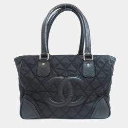 Pre Owned Chanel Paris New York Tote Bag Nylon Material