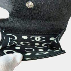Chanel Black Leather Coco Small Flap Wallet 